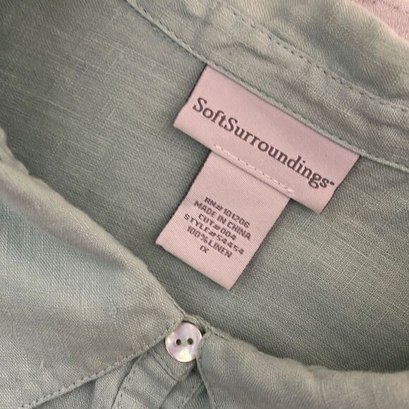 Soft Surroundings Linen Button Down Tunic 1X - Picture 5 of 5